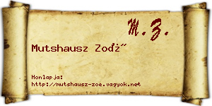 Mutshausz Zoé névjegykártya